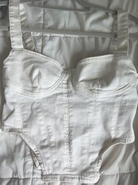 Zara white denim top